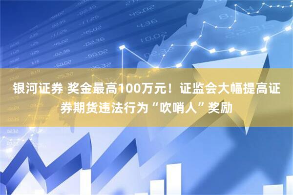 银河证券 奖金最高100万元！证监会大幅提高证券期货违法行为“吹哨人”奖励