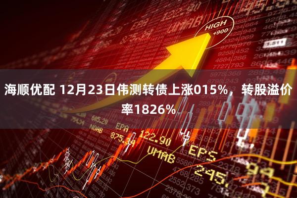 海顺优配 12月23日伟测转债上涨015%，转股溢价率1826%