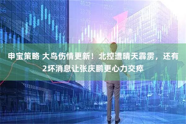 申宝策略 大鸟伤情更新！北控遭晴天霹雳，还有2坏消息让张庆鹏更心力交瘁